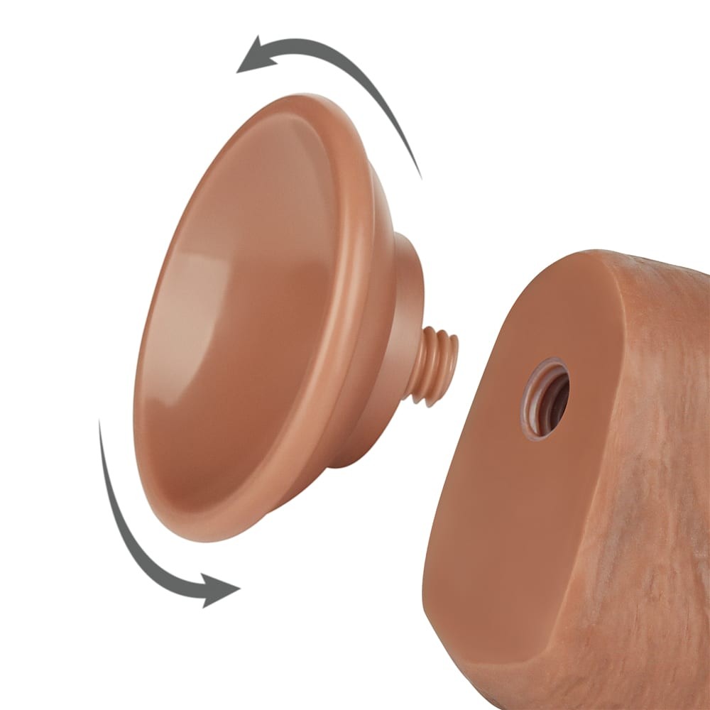LOVETOY - 8'' SLIDING SKIN DUAL LAYER DONG BROWN III_B15O50_3