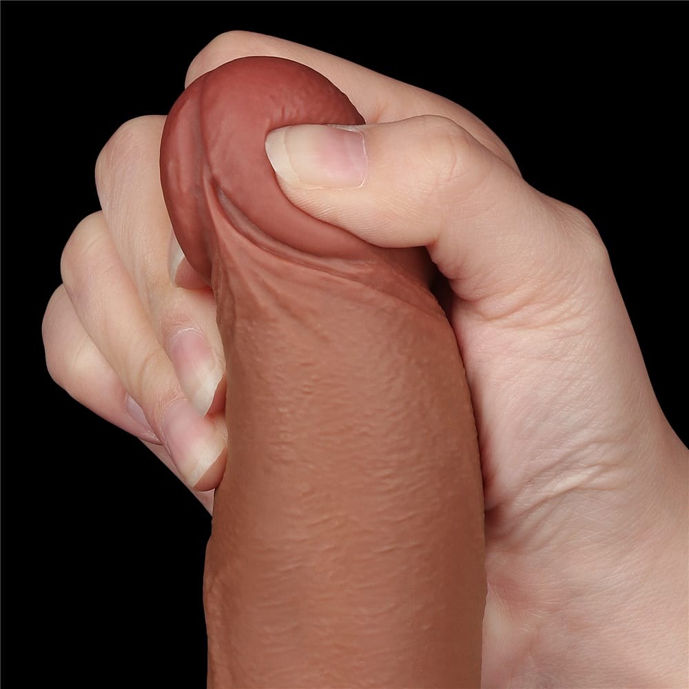 LOVETOY - 8.5'' SLIDING SKIN DUAL LAYER DONG BROWN I_B15O50_3