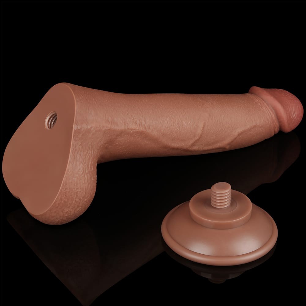 LOVETOY - 8.5'' SLIDING SKIN DUAL LAYER DONG BROWN I_B15O50_3