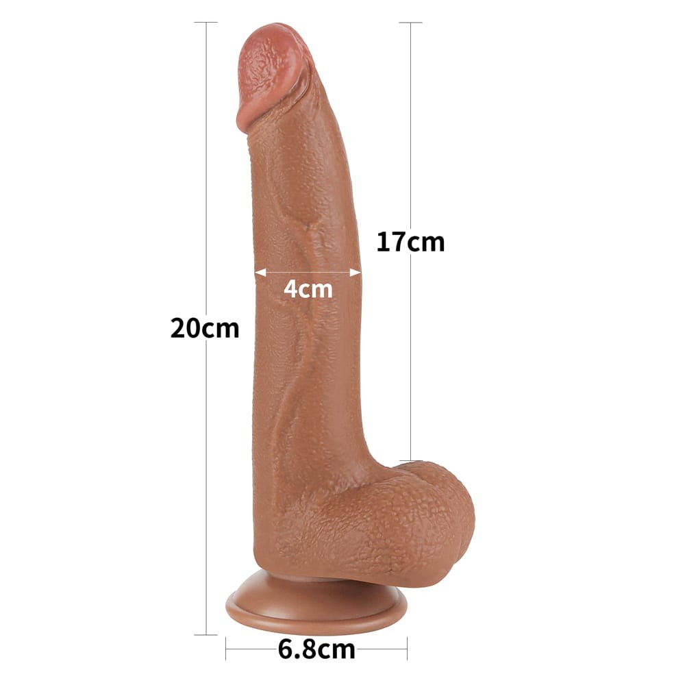 LOVETOY - 8.5'' SLIDING SKIN DUAL LAYER DONG BROWN I_B15O50_3