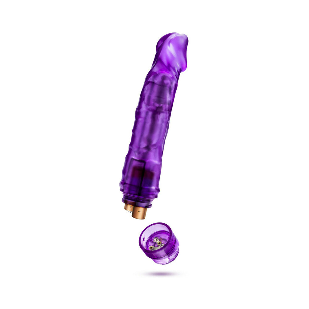 B YOURS VIBE 6 REALISTIC 9.25 IN. VIBRATING DILDO PURPLE