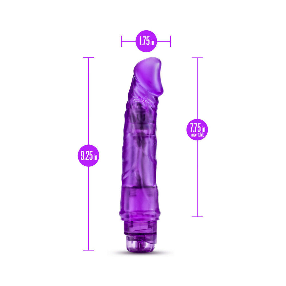 B YOURS VIBE 6 REALISTIC 9.25 IN. VIBRATING DILDO PURPLE