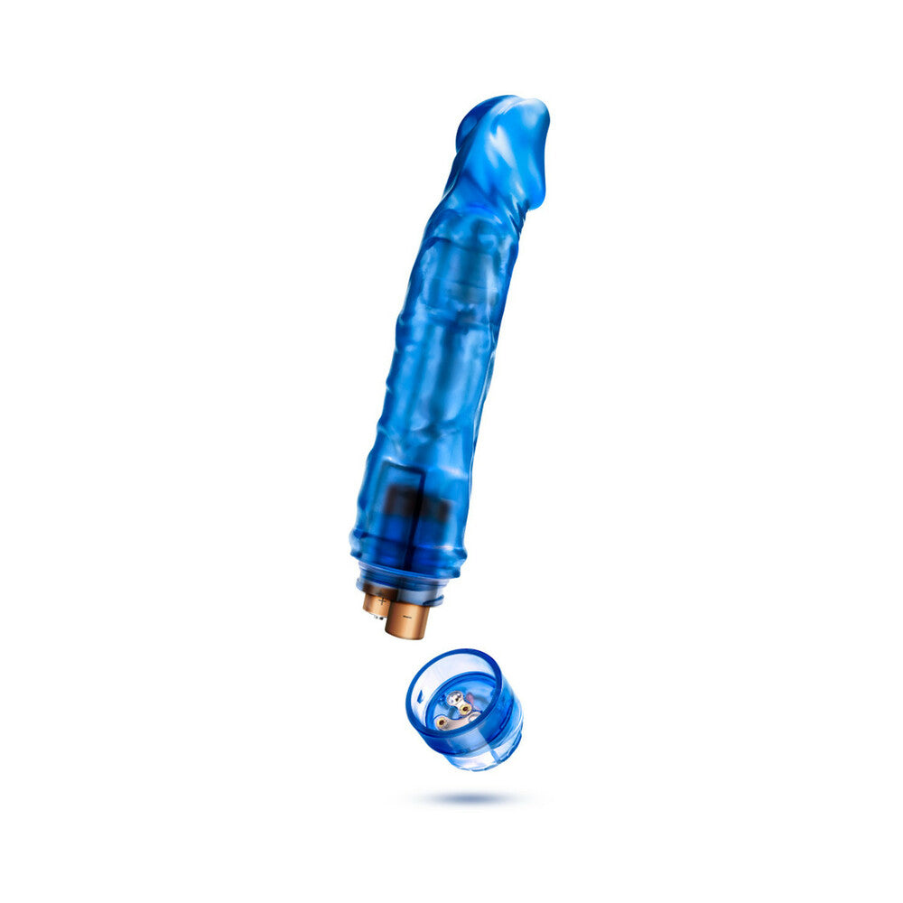 B YOURS VIBE 6 REALISTIC 9.25 IN. VIBRATING DILDO BLUE