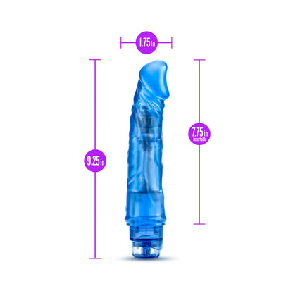 B YOURS VIBE 6 REALISTIC 9.25 IN. VIBRATING DILDO BLUE