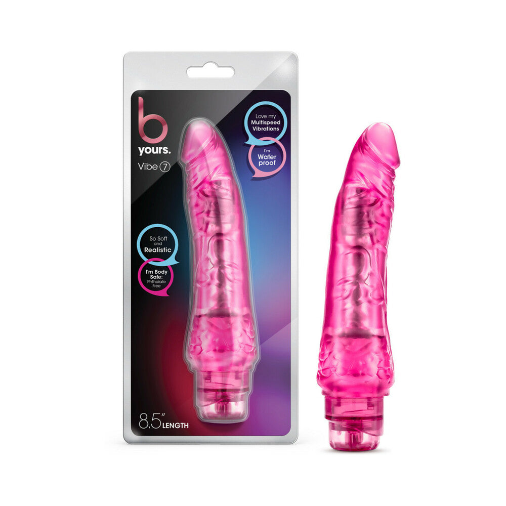 BLUSH - B YOURS VIBE 7 REALISTIC 8.75 IN. VIBRATING DILDO PINK