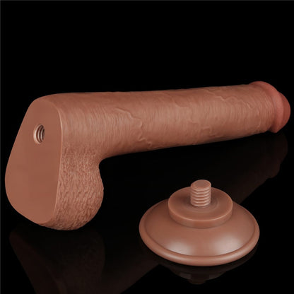 LOVETOY - 9'' SLIDING SKIN DUAL LAYER DONG BROWN_B15O50_3