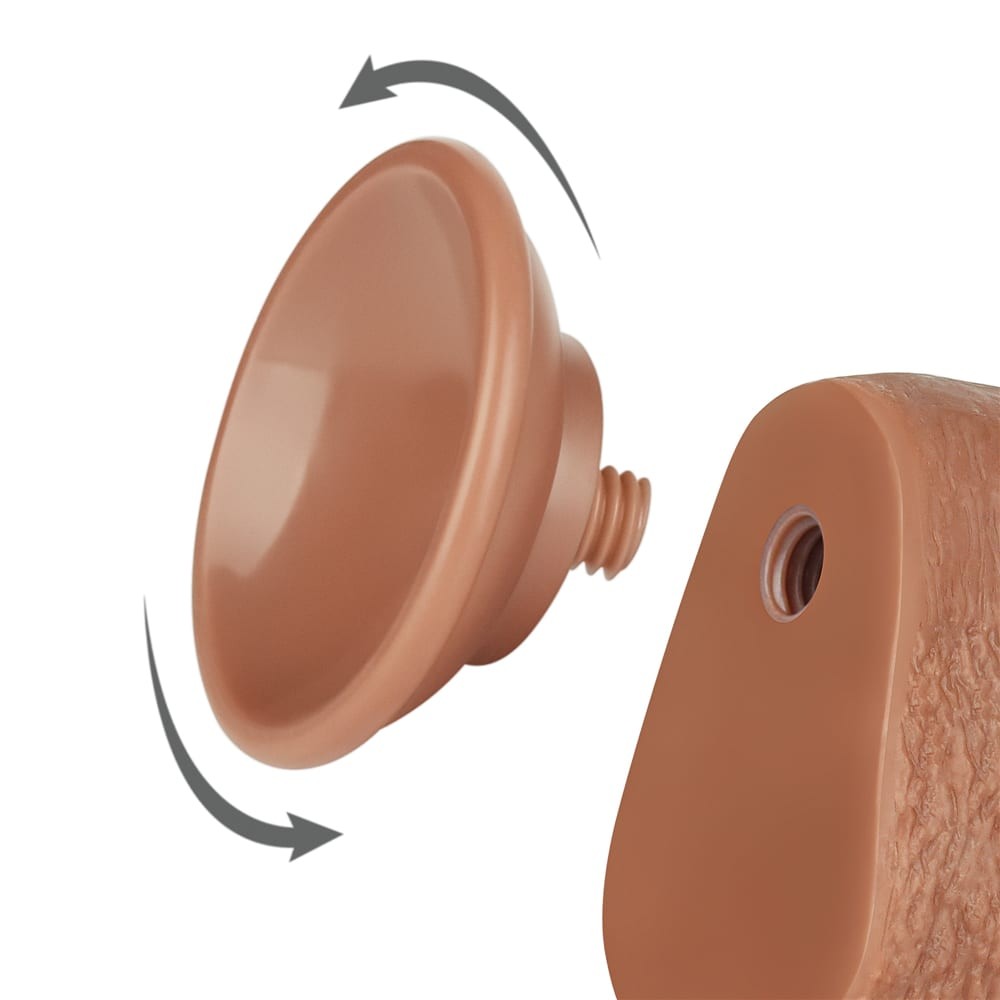 LOVETOY - 9'' SLIDING SKIN DUAL LAYER DONG BROWN_B15O50_3