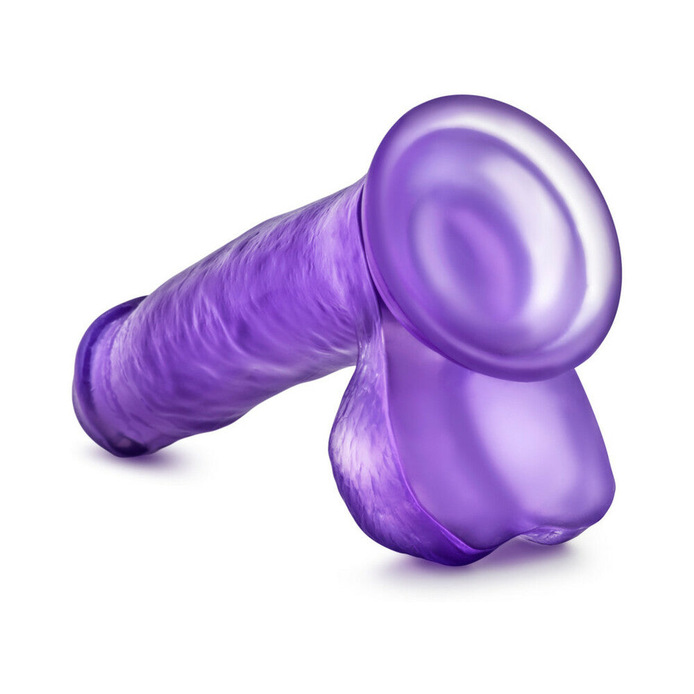 B YOURS SWEET ''N HARD 1 REALISTIC 7 IN. DILDO WITH BALLS PURPLE