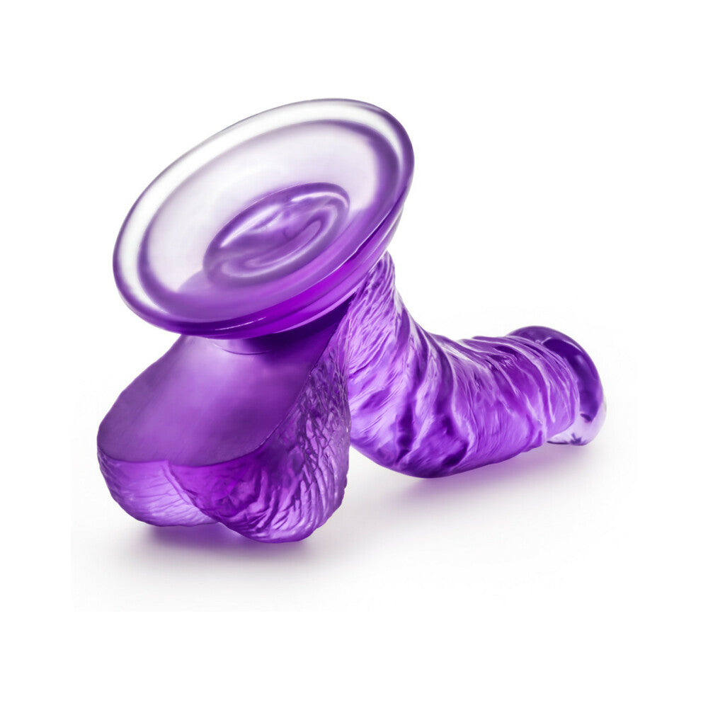 B YOURS SWEET ''N HARD 8 REALISTIC 6.5 IN. DILDO WITH BALLS PURPLE