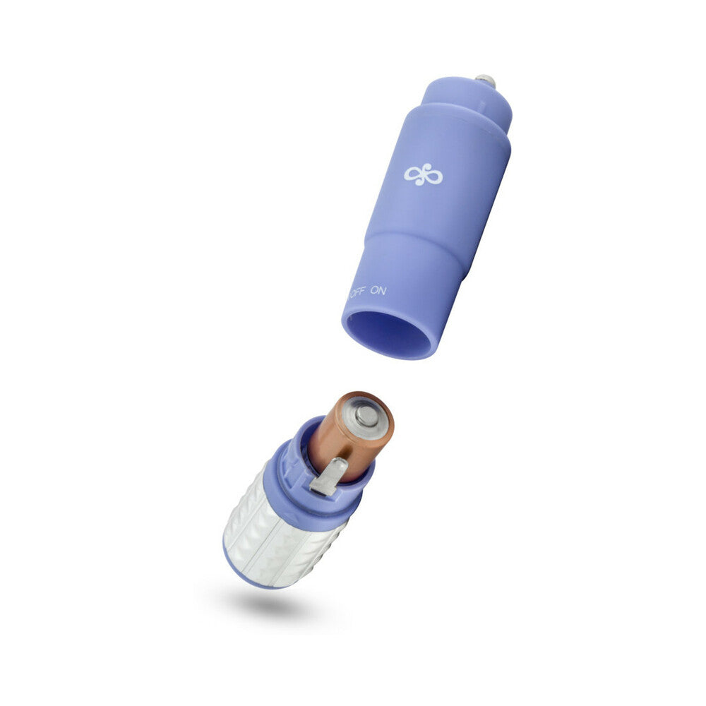 ROSE REVITALIZE MASSAGE KIT WITH MINI VIBRATOR & 3 SILICONE ATTACHMENTS PERIWINKLE