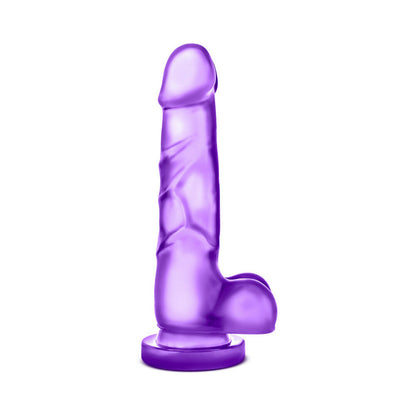 B YOURS SWEET ''N HARD 4 REALISTIC 7 IN. DILDO WITH BALLS PURPLE