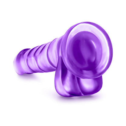 B YOURS SWEET ''N HARD 4 REALISTIC 7 IN. DILDO WITH BALLS PURPLE