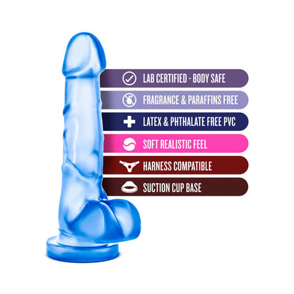 B YOURS SWEET ''N HARD 4 REALISTIC 7 IN. DILDO WITH BALLS BLUE