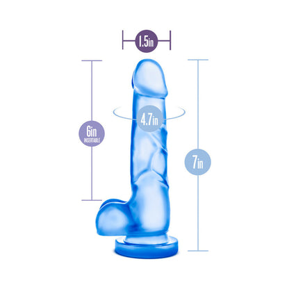 B YOURS SWEET ''N HARD 4 REALISTIC 7 IN. DILDO WITH BALLS BLUE
