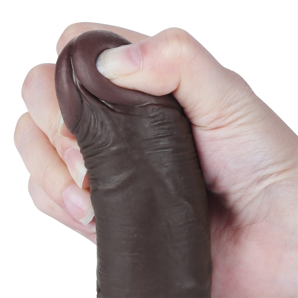 LOVETOY - 7.5'' SLIDING SKIN DUAL LAYER DONG BLACK I_B15O50_3