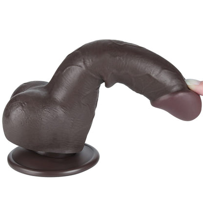 LOVETOY - 7.5'' SLIDING SKIN DUAL LAYER DONG BLACK II_B15O50_3