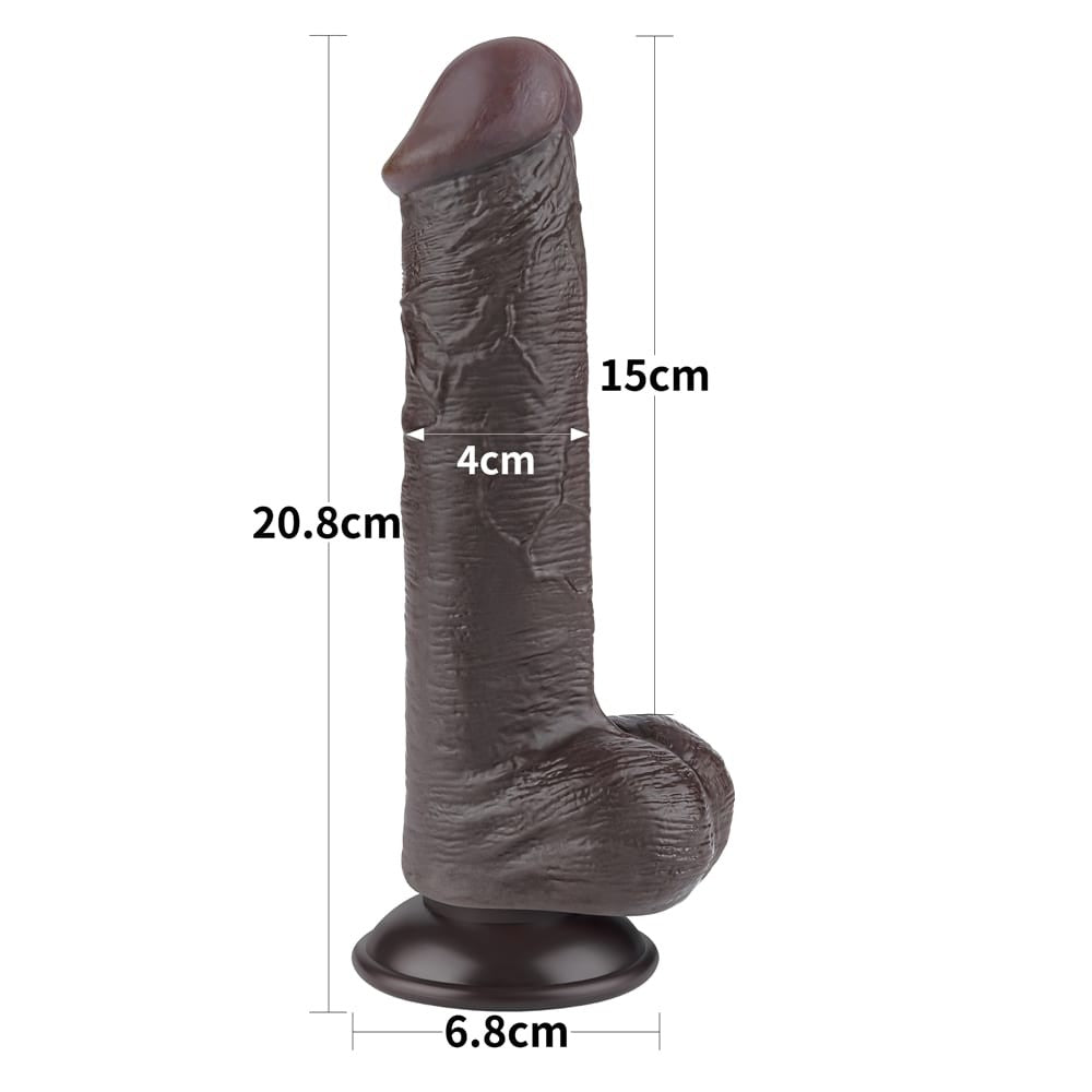 LOVETOY - 8'' SLIDING SKIN DUAL LAYER DONG BLACK III_B15O50_3