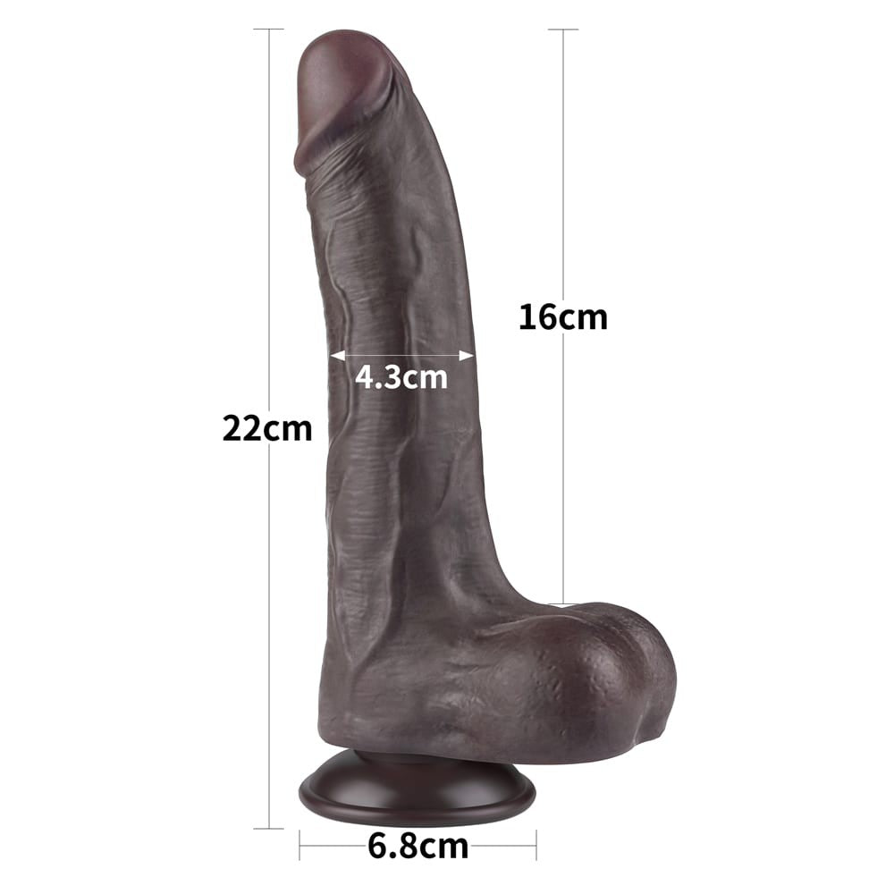 LOVETOY - 8.5'' SLIDING SKIN DUAL LAYER DONG BLACK II_B15O50_3