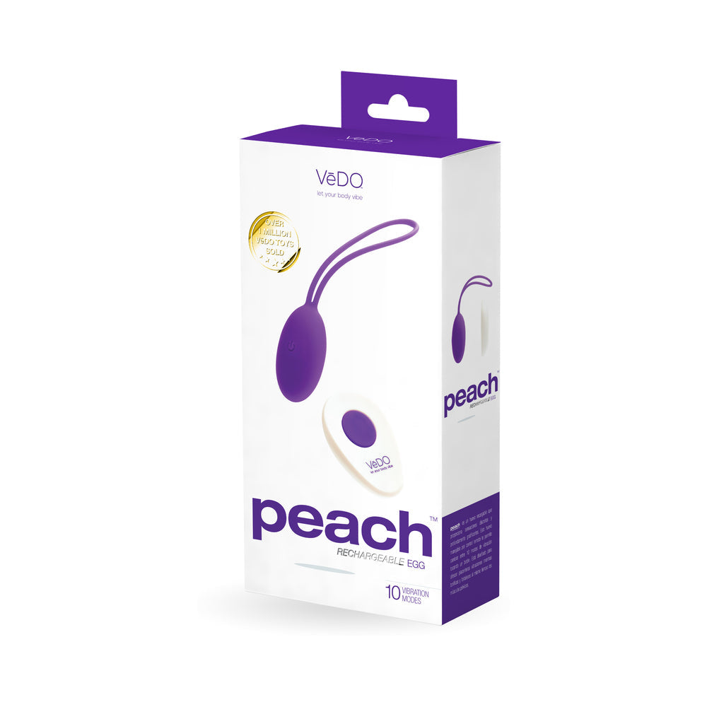 VEDO - VIBRADOR DE HUEVO RECARGABLE PEACH - INTO YOU ÍNDIGO