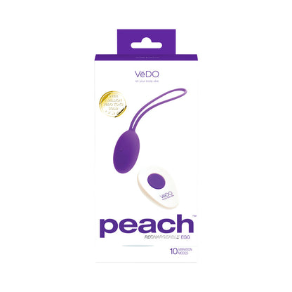VEDO - VIBRADOR DE HUEVO RECARGABLE PEACH - INTO YOU ÍNDIGO