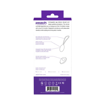 VEDO - VIBRADOR DE HUEVO RECARGABLE PEACH - INTO YOU ÍNDIGO
