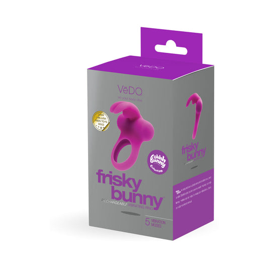 VEDO - ANILLO VIBRADOR RECARGABLE FRISKY BUNNY - PÚRPURA PERFECTO