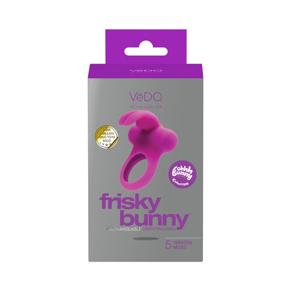 VEDO - FRISKY BUNNY RECHARGEABLE VIBRATING RING - PERFECTLY PURPLE