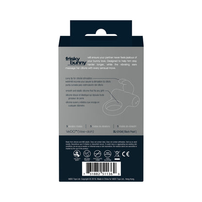 VEDO FRISKY BUNNY RECHARGEABLE VIBRATING RING - BLACK PEARL