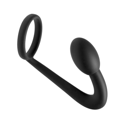 MASTER SERIES EXPLORER SILICONE COCK RING AND PROSTATE PLUG BLACK