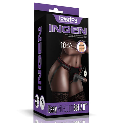 LOVETOY - VIBRATING EASY STRAPON SET 7.0'' BLACK