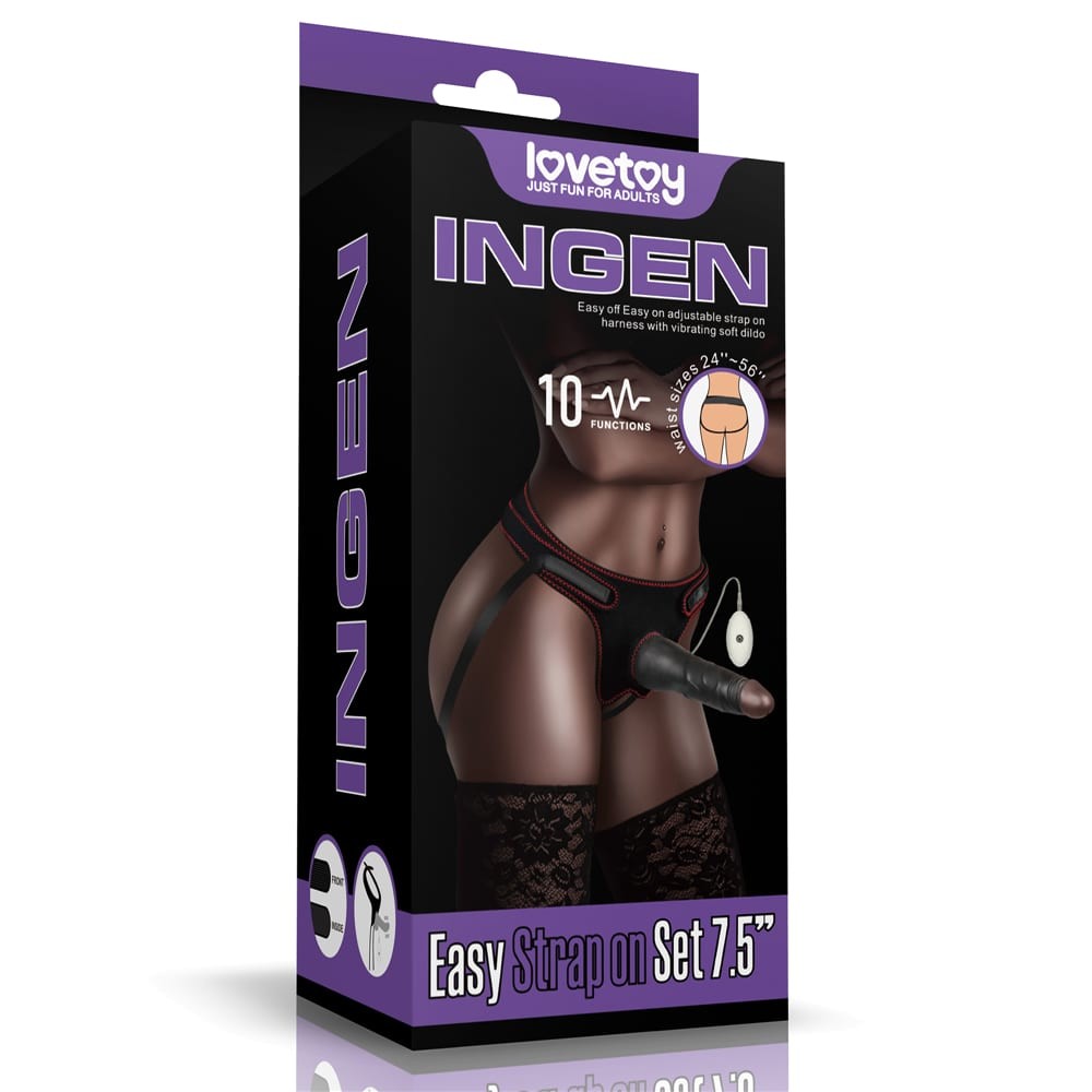 LOVETOY - VIBRATING EASY STRAPON SET 7.5'' BLACK