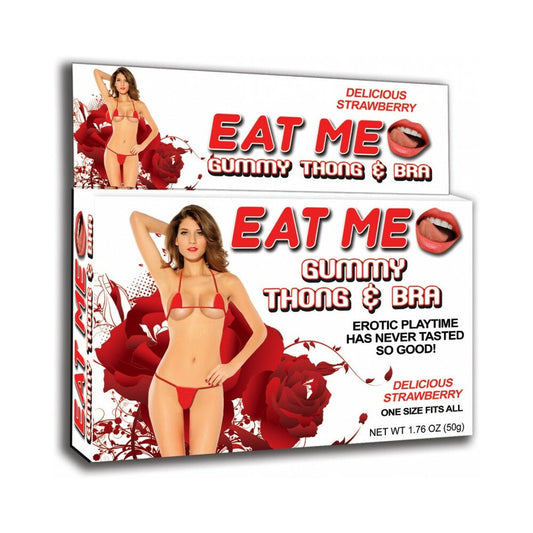 HOTT PRODUCTS - EAT ME GUMMY THONG & BRA STRAWBERRY