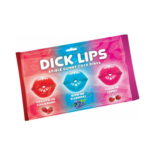 HOTT PRODUCTS - DICK LIPS EDIBLE GUMMY COCK RINGS 3-PACK