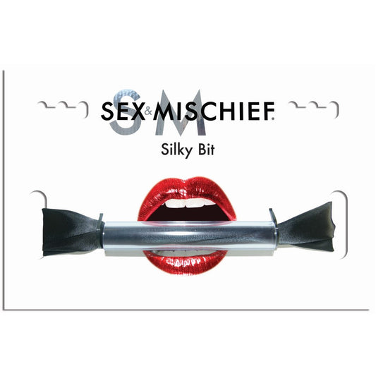 SPORTSHEETS SEX & MISCHIEF SILKY BIT GAG BLACK
