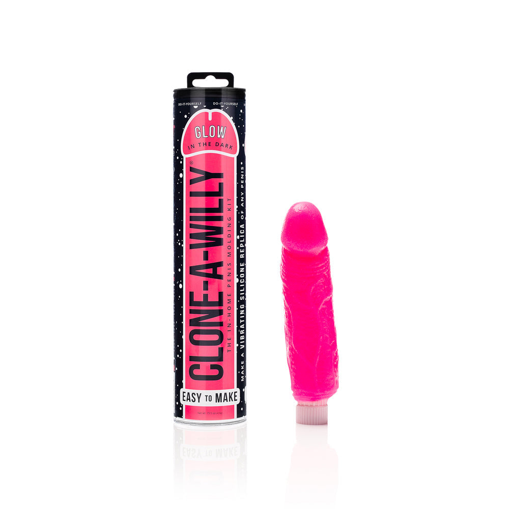 CLONE-A-WILLY DIY VIBRATING DILDO KIT GLOW-IN-THE-DARK HOT PINK