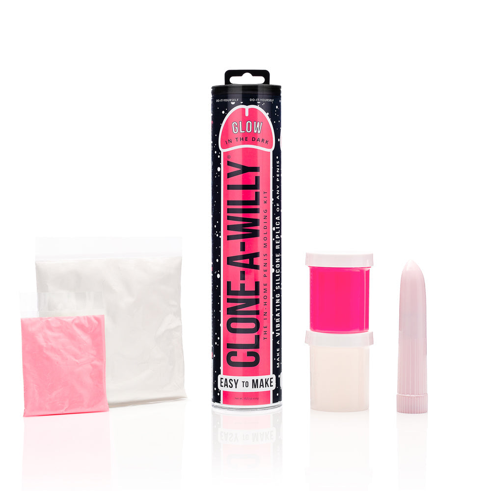CLONE-A-WILLY - DIY VIBRATING DILDO KIT GLOW-IN-THE-DARK HOT PINK