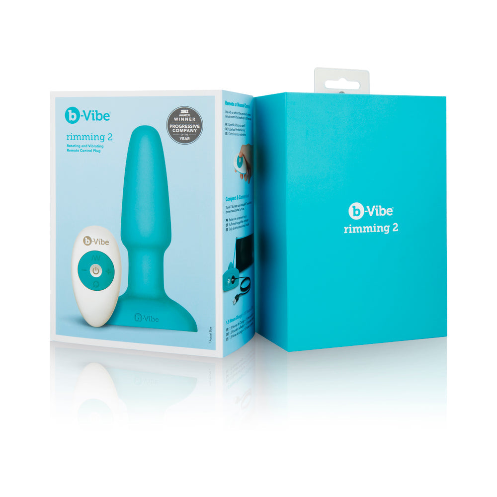 B-VIBE RIMMING 2 ROTATING AND VIBRATING REMOTE CONTROL PLUG TEAL