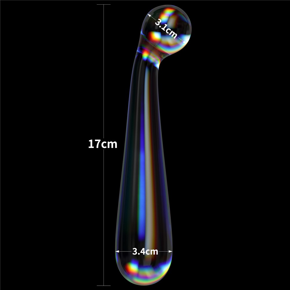 LOVETOY - TWILIGHT GLEAM GLASS DILDO- ALLURING ARC