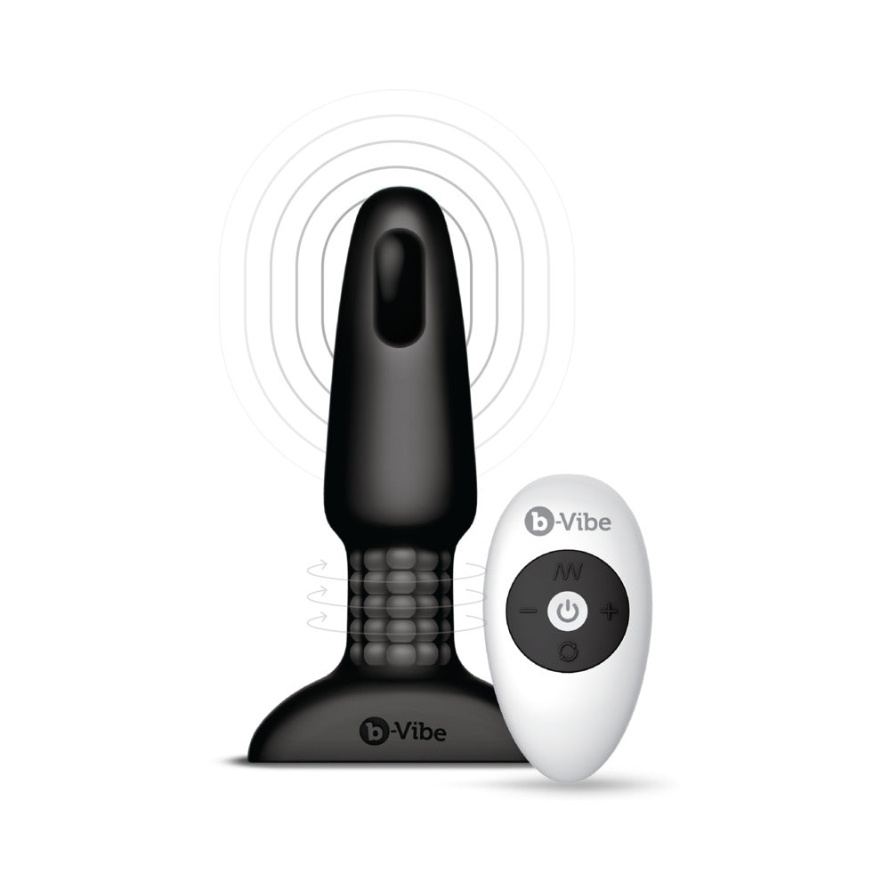 B-VIBE - TAPÓN CON CONTROL REMOTO GIRATORIO Y VIBRATORIO PARA JUEGO ANAL