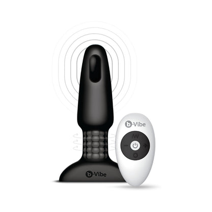 B-VIBE - TAPÓN CON CONTROL REMOTO GIRATORIO Y VIBRATORIO PARA JUEGO ANAL