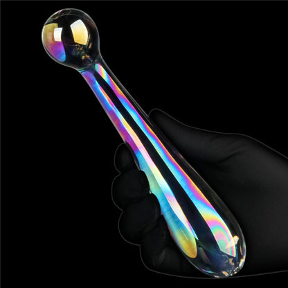 LOVETOY - TWILIGHT GLEAM GLASS DILDO- ALLURING ARC