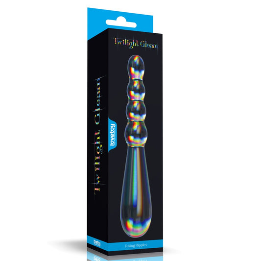 LOVETOY - TWILIGHT GLEAM GLASS DILDO- RISING RIPPLES