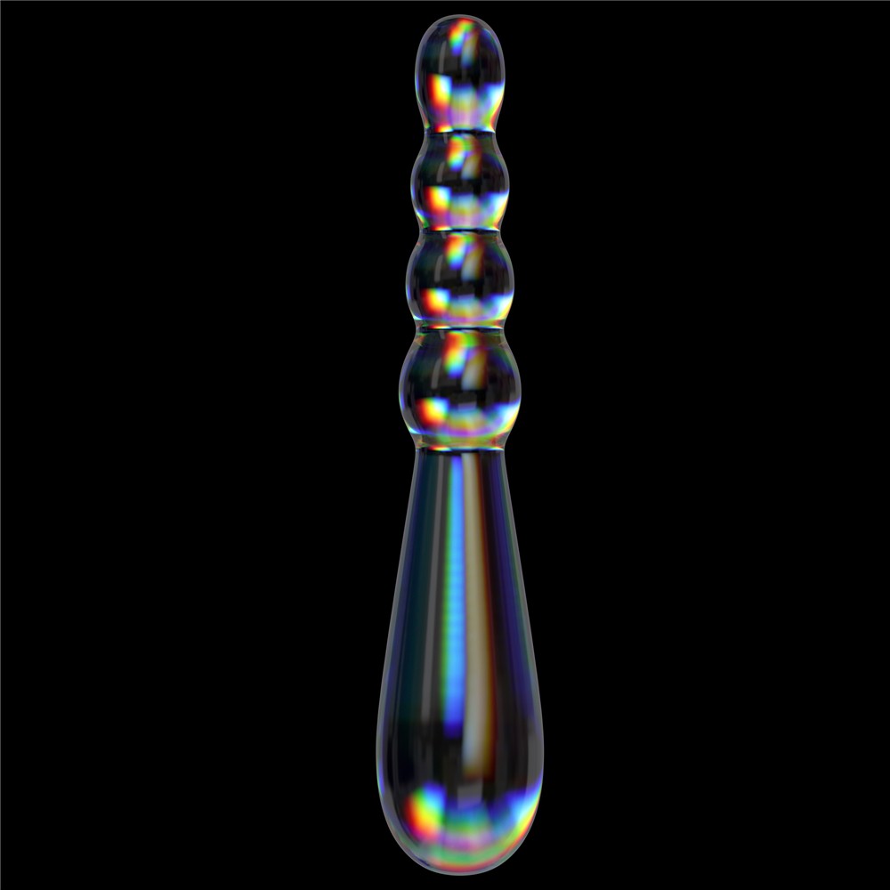 LOVETOY - TWILIGHT GLEAM GLASS DILDO- RISING RIPPLES