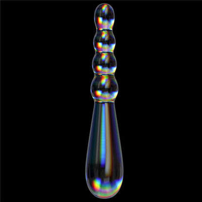LOVETOY - TWILIGHT GLEAM GLASS DILDO- RISING RIPPLES