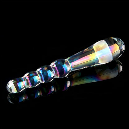 LOVETOY - TWILIGHT GLEAM GLASS DILDO- RISING RIPPLES