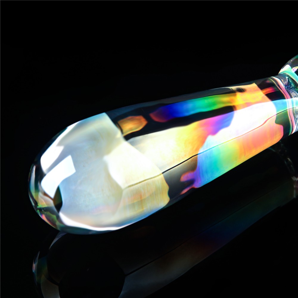 LOVETOY - TWILIGHT GLEAM GLASS DILDO- RISING RIPPLES
