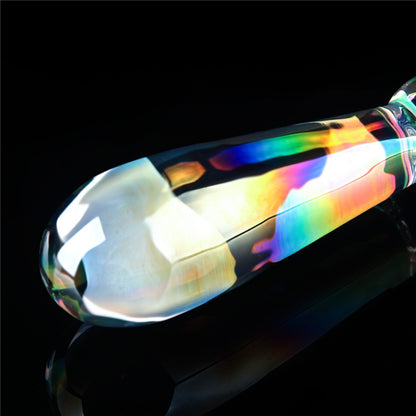 LOVETOY - TWILIGHT GLEAM GLASS DILDO- RISING RIPPLES
