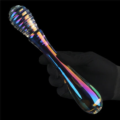 LOVETOY - TWILIGHT GLEAM GLASS DILDO- TWIN PLEASURES