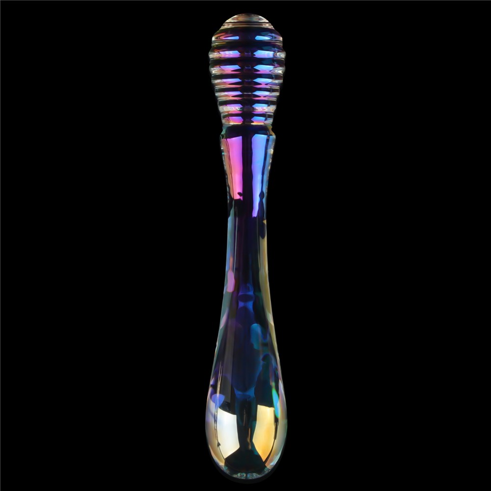 LOVETOY - TWILIGHT GLEAM GLASS DILDO- TWIN PLEASURES
