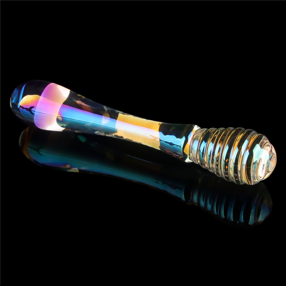 LOVETOY - TWILIGHT GLEAM GLASS DILDO- TWIN PLEASURES